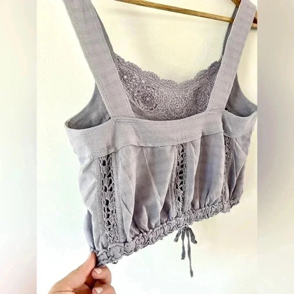 Free People Sweet Something Frosted Lilac Crochet Tank Top Size Small - Picture 7 of 11